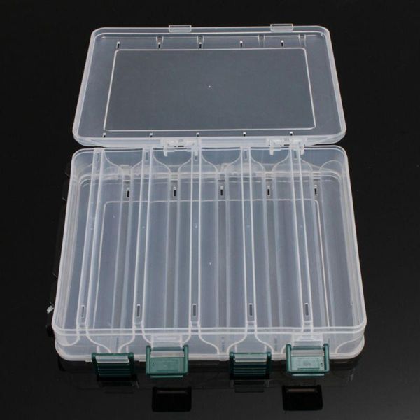 20*17*4.7cm plastic fishing lure tackle box double sided high strength transparent visible with drain hole accessories 
20*17*4.7cm plastic fishing lure tackle box double sided high strength transparent visible with drain hole accessories