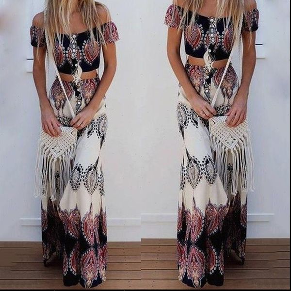 summer boho strapless women tracksuits slash neck short sleeve amp long skirts fashion print beach maxi skirt suit, Gray
summer boho strapless women tracksuits slash neck short sleeve amp long skirts fashion print beach maxi skirt suit, Gray