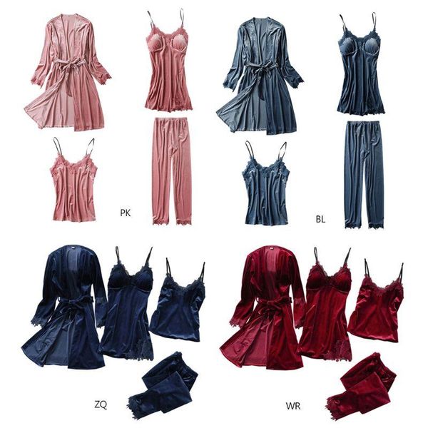 women's sleepwear 2pcs pajamas set winter warm glitter velvet solid color push up padded nightgown crochet floral lace applique trim ki, Black;red
women's sleepwear 2pcs pajamas set winter warm glitter velvet solid color push up padded nightgown crochet floral lace applique trim ki, Black;red