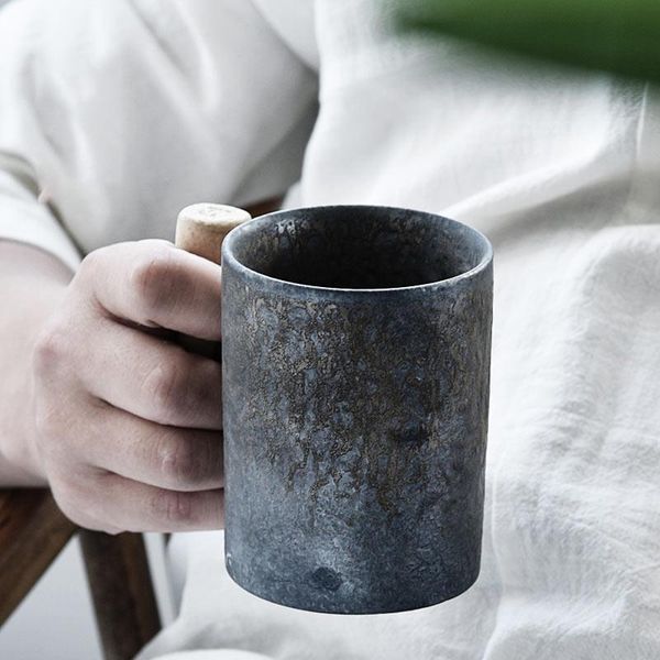 mugs vintage ceramic coarse pottery mug 300ml rust glaze with wooden handgrip tea milk coffee cup spoon water office drinkware
mugs vintage ceramic coarse pottery mug 300ml rust glaze with wooden handgrip tea milk coffee cup spoon water office drinkware