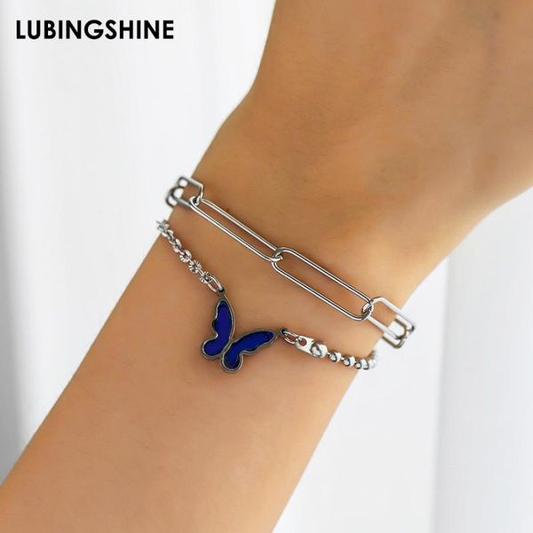 sweet cute butterfly bracelets for women girl double layer sstainless steel chain bracelet fashion wedding jewelry gift link,, Black
sweet cute butterfly bracelets for women girl double layer sstainless steel chain bracelet fashion wedding jewelry gift link,, Black