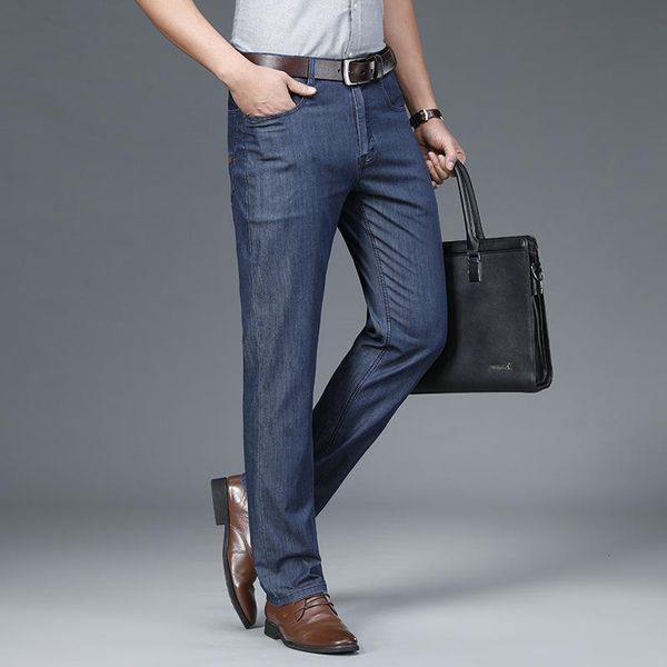 high waist thin tencel jeans for man straight babby clothing men trousers classic casual summer oversize, Blue
high waist thin tencel jeans for man straight babby clothing men trousers classic casual summer oversize, Blue