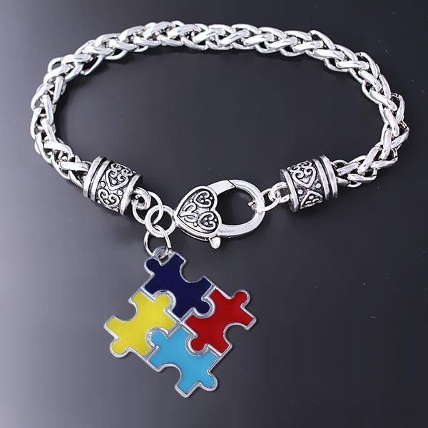 charm bracelets 1 piece square enamel metal autism puzzle jigsaw pendant bracelet for delicate autistic gift jewelry bangle dropship, Golden;silver
charm bracelets 1 piece square enamel metal autism puzzle jigsaw pendant bracelet for delicate autistic gift jewelry bangle dropship, Golden;silver