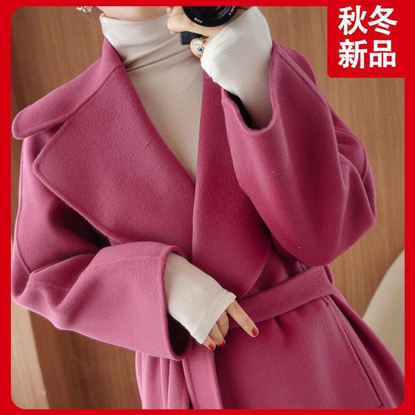 women's wool & blends autumn and winter red sailor collar temperament commute loose overcoat belted korean style solid color coat, Black
women's wool & blends autumn and winter red sailor collar temperament commute loose overcoat belted korean style solid color coat, Black