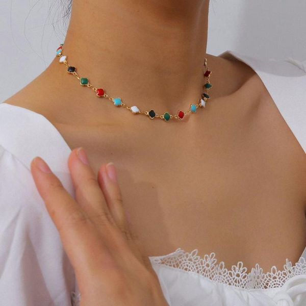 chokers bohemian color dripping oil cross flower women's necklace pendant tassel clavicle chain handmade party jewelry collar, Golden;silver
chokers bohemian color dripping oil cross flower women's necklace pendant tassel clavicle chain handmade party jewelry collar, Golden;silver