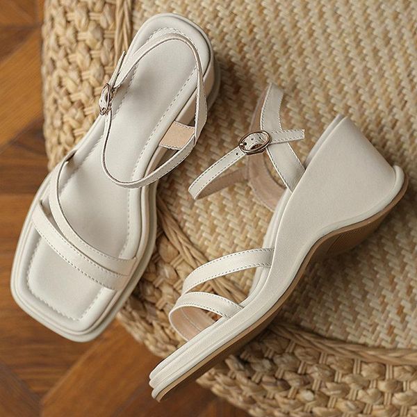 buckles wedged platform women sandals genuine leather summer high heels pumps classic design party basic shoes woman, Black
buckles wedged platform women sandals genuine leather summer high heels pumps classic design party basic shoes woman, Black