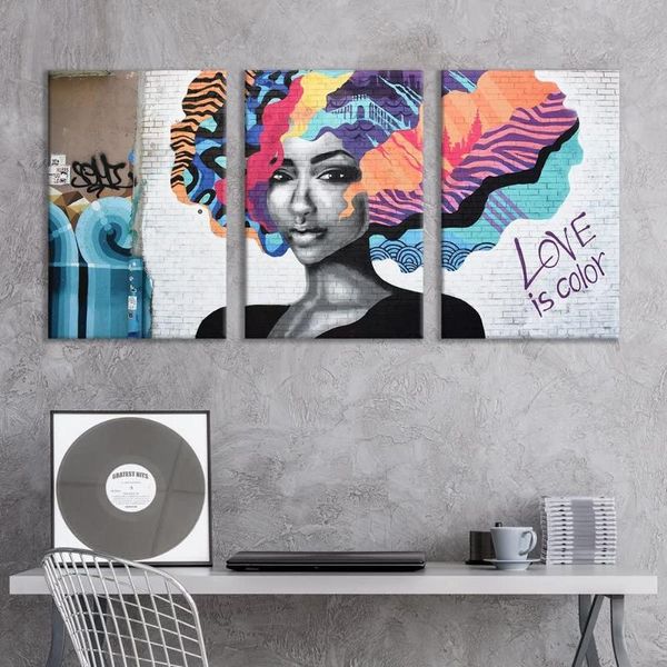paintings 3 panel art canvas- triptych street series - love is color modern home wall decoration
paintings 3 panel art canvas- triptych street series - love is color modern home wall decoration