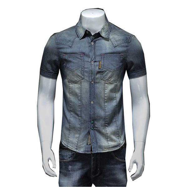 men's jackets summer pure cotton retro color matching short-sleeved blue slim denim shirt jacket street fashion clothing, Black;brown
men's jackets summer pure cotton retro color matching short-sleeved blue slim denim shirt jacket street fashion clothing, Black;brown