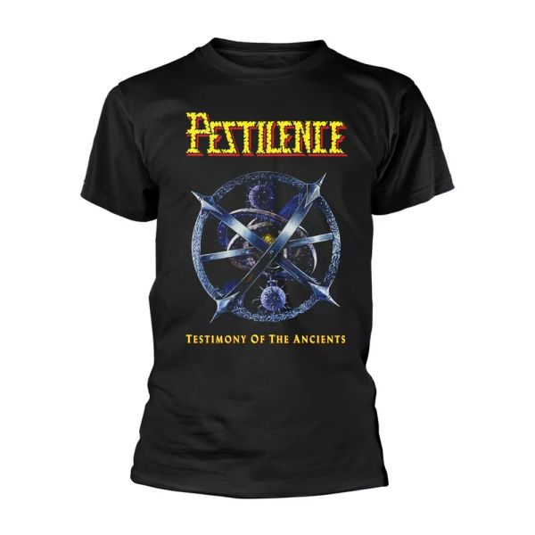 pestilence testimony of the ancients 2 licensed men t-shirt, White;black 
pestilence testimony of the ancients 2 licensed men t-shirt, White;black
