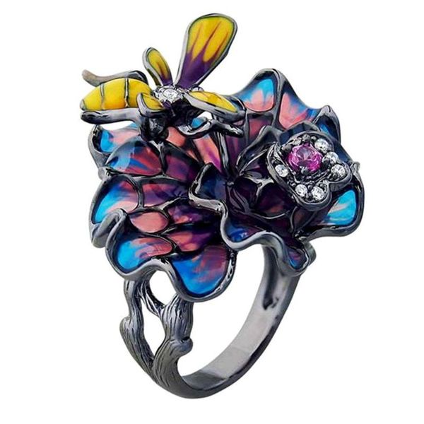 cluster rings big multicolor enamel &zircon diamonds for women black flower anillos mujer band fashion party jewelry accessory gift, Golden;silver
cluster rings big multicolor enamel &zircon diamonds for women black flower anillos mujer band fashion party jewelry accessory gift, Golden;silver
