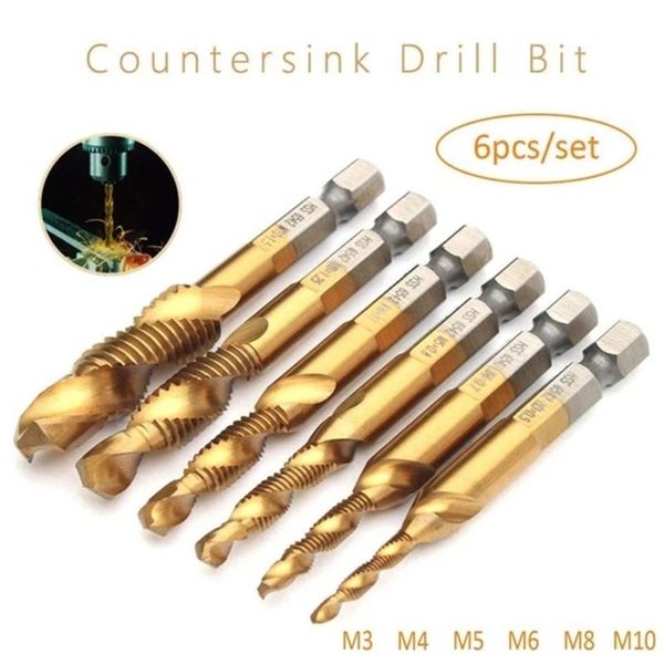 hand tools 6pcs hex shank titanium plated hss screw thread metric tap drill bits hine compound m3 m4 m5 m6 m8 m10 s
hand tools 6pcs hex shank titanium plated hss screw thread metric tap drill bits hine compound m3 m4 m5 m6 m8 m10 s