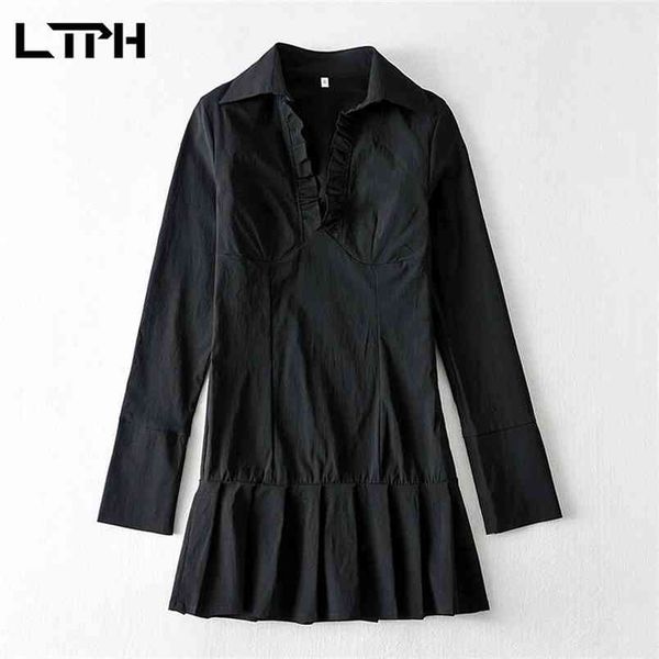 tlph ins style simple black shirt dress women long sleeve lapel folds elegant ruffles short pleated dresses autumn 210423, Tan;black
tlph ins style simple black shirt dress women long sleeve lapel folds elegant ruffles short pleated dresses autumn 210423, Tan;black