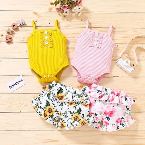 clothing sets fashion summer born baby girls 2pcs outfits suits sleeveless knit romper tank ruffle floral shorts kids suit, White
clothing sets fashion summer born baby girls 2pcs outfits suits sleeveless knit romper tank ruffle floral shorts kids suit, White