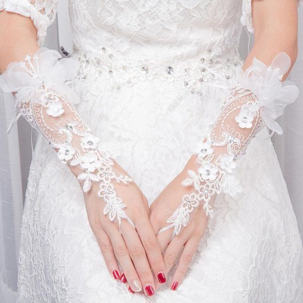 bridal gloves fashionable wedding length glove fingerless lace rhinestone jewelry floral accessories, White
bridal gloves fashionable wedding length glove fingerless lace rhinestone jewelry floral accessories, White