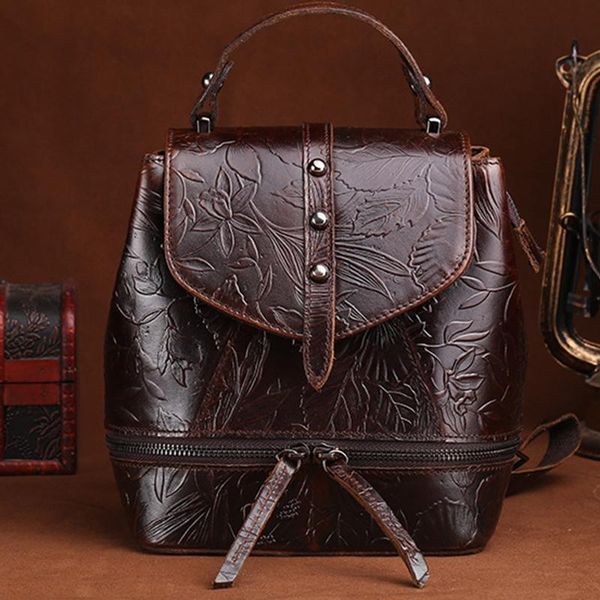 backpack high-end embossed floral vintage luxury women fashion purse genuine leather office bags for ladies rivet backpacks
backpack high-end embossed floral vintage luxury women fashion purse genuine leather office bags for ladies rivet backpacks