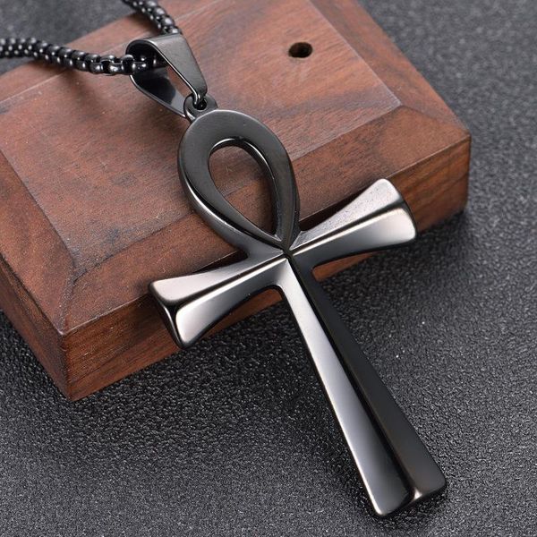 pendant necklaces european and american smooth stainless steel ancient egyptian cross men's necklace amulet, Silver
pendant necklaces european and american smooth stainless steel ancient egyptian cross men's necklace amulet, Silver