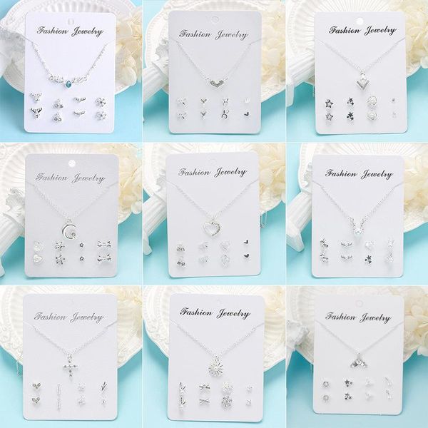 stud antlers cross moon love necklace pendant pearl snowflake star earring set fashion clavicle chain for women girl, Golden;silver
stud antlers cross moon love necklace pendant pearl snowflake star earring set fashion clavicle chain for women girl, Golden;silver