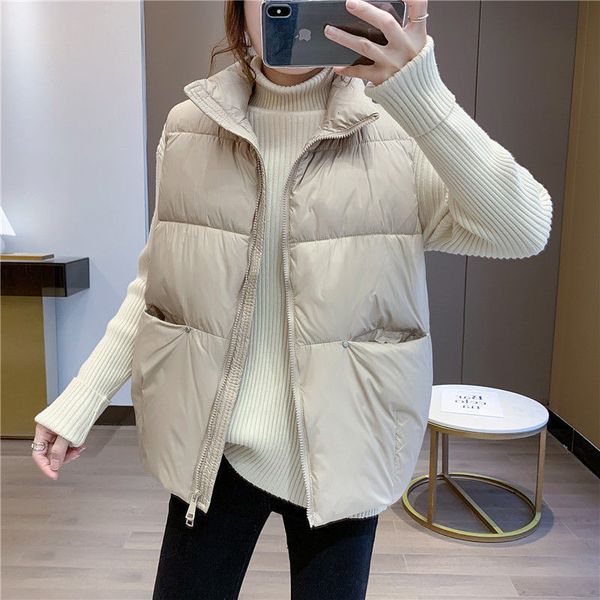 vests off season vt women's 21 autumn winter simple short white duck down loose and versatile coat, Black;white
vests off season vt women's 21 autumn winter simple short white duck down loose and versatile coat, Black;white