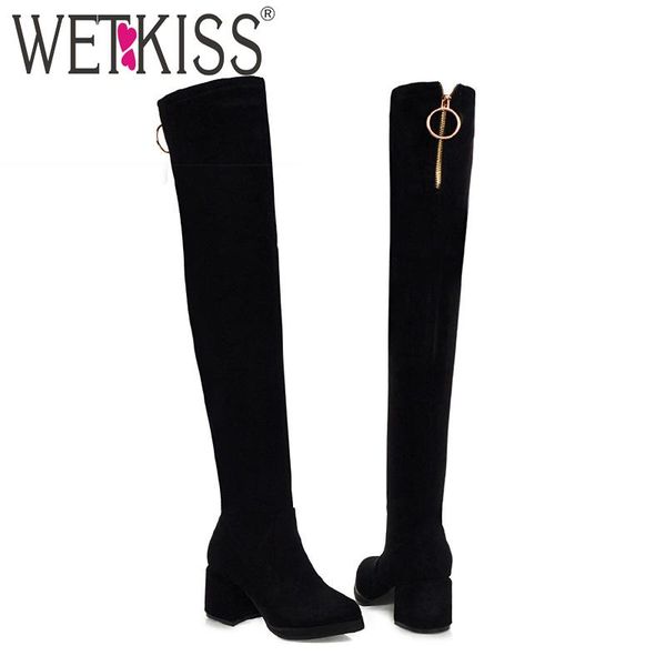 boots wetkiss high heels thick women thigh boot female zip shoes ladies round toe flock winter plus size 33-48, Black
boots wetkiss high heels thick women thigh boot female zip shoes ladies round toe flock winter plus size 33-48, Black