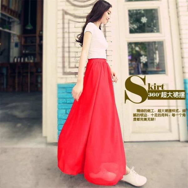 summer simple bohemian long skirt casual pleated elastic high waist slim women chiffon 210527, Black
summer simple bohemian long skirt casual pleated elastic high waist slim women chiffon 210527, Black