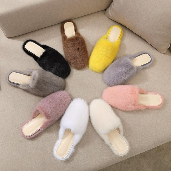 women genuine mink slippers 100% home flat shoes fast girls outdoor casual collection, Black
women genuine mink slippers 100% home flat shoes fast girls outdoor casual collection, Black