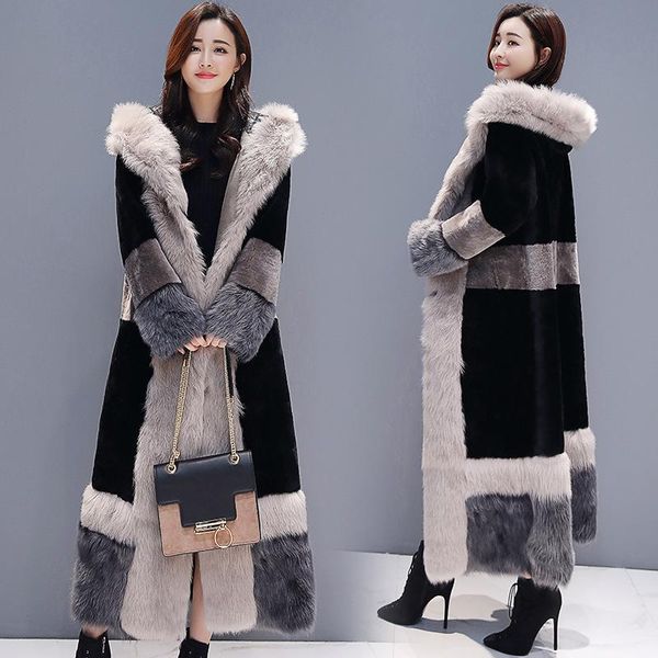 women's wool & blends lamb coat mid-length winter 2022 overcoat thick plus down fur all-in-one cotton jacket mt723, Black
women's wool & blends lamb coat mid-length winter 2022 overcoat thick plus down fur all-in-one cotton jacket mt723, Black