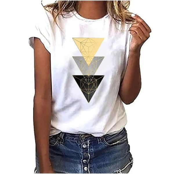 #4 summer fashion printed o-neck women's geometric graphic print harajuku female round neck loose t-shirt, White
#4 summer fashion printed o-neck women's geometric graphic print harajuku female round neck loose t-shirt, White