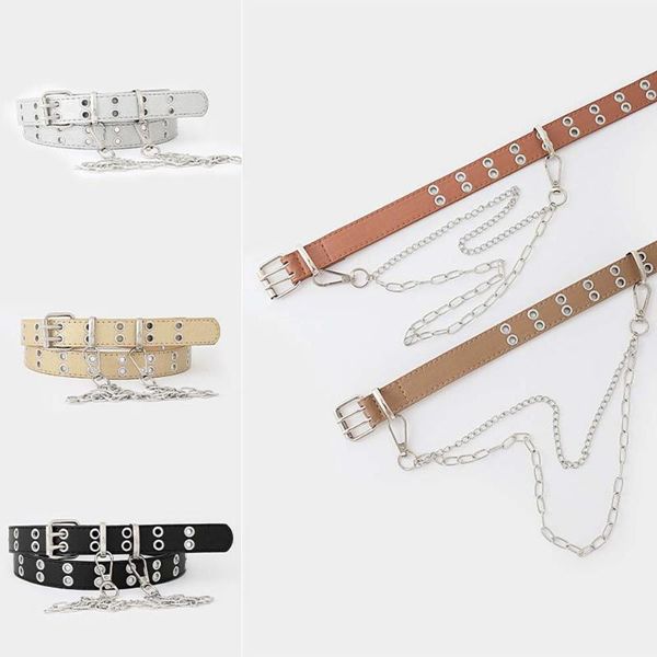 belts fashion double-row hole ladies thin belt chain casual punk decorative women's trouser all-match waistband, Black;brown
belts fashion double-row hole ladies thin belt chain casual punk decorative women's trouser all-match waistband, Black;brown