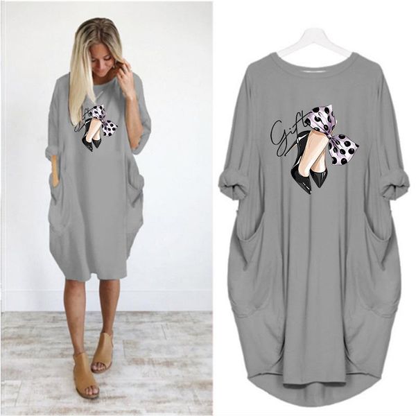 women dress vogue high heels print long sleeve loose o neck pocket casual party woman pregnant robes plus size dresses, Black;gray
women dress vogue high heels print long sleeve loose o neck pocket casual party woman pregnant robes plus size dresses, Black;gray