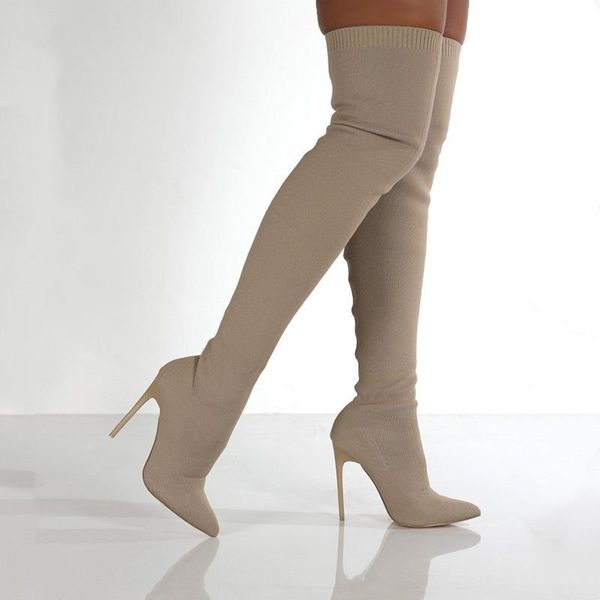 boots 2021 winter women's high-heeled pointed stiletto over the knee stretch high-top, Black
boots 2021 winter women's high-heeled pointed stiletto over the knee stretch high-top, Black