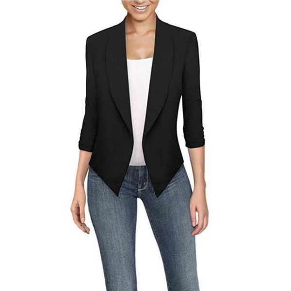 women's suits & blazers women open front solid color long sleeve lapel blazer irregular suit jacket and jackets veste femme, White;black
women's suits & blazers women open front solid color long sleeve lapel blazer irregular suit jacket and jackets veste femme, White;black