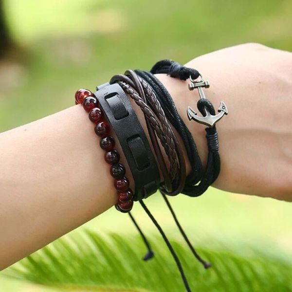 europe america hand rope weaving multilayer anchor cowhide bracelets fahion diy women men catenary accessories link, chain, Black
europe america hand rope weaving multilayer anchor cowhide bracelets fahion diy women men catenary accessories link, chain, Black