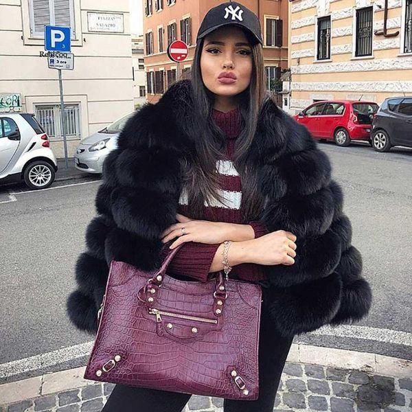 women's fur & faux thick warm plus size coat luxury loose lapel overcoat female plush coats, Black
women's fur & faux thick warm plus size coat luxury loose lapel overcoat female plush coats, Black