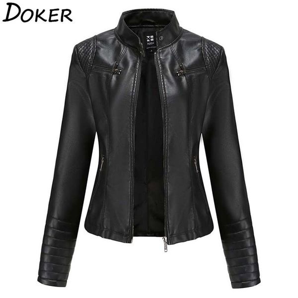 women faux leather jacket autumn winter long sleeve plus size fashion ladies solid zipper biker coat female casual outwear 210604, Black
women faux leather jacket autumn winter long sleeve plus size fashion ladies solid zipper biker coat female casual outwear 210604, Black