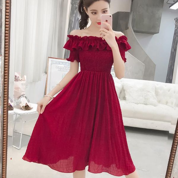casual dresses solid women's summer chiffon dress plaid slash neck strapless ruffle a-line high waist robe red white party 2021, Black;gray
casual dresses solid women's summer chiffon dress plaid slash neck strapless ruffle a-line high waist robe red white party 2021, Black;gray