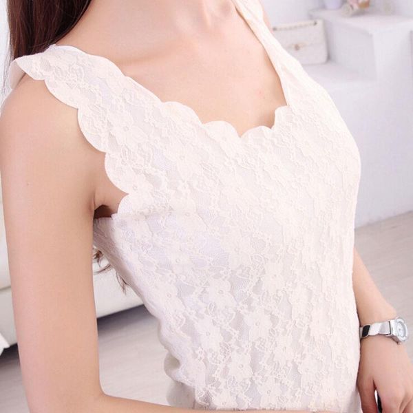 sleeveless women tank lace lace solid womens crochet embroidery fitness summer casual camisole, White
sleeveless women tank lace lace solid womens crochet embroidery fitness summer casual camisole, White