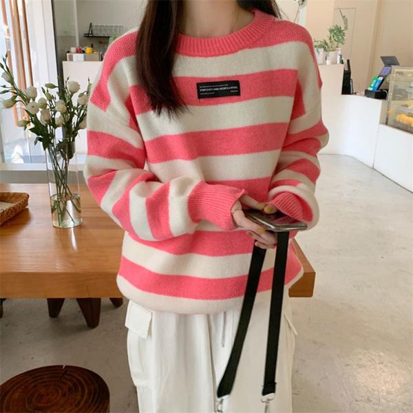 women's sweaters autumn winter loose pullover stitching color warm sweater for women soft kniited fashion stripe pull, White;black
women's sweaters autumn winter loose pullover stitching color warm sweater for women soft kniited fashion stripe pull, White;black