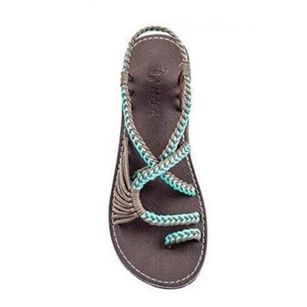 women's sandals large size rope knot summer europe the united states beach toe flat shoes, Black
women's sandals large size rope knot summer europe the united states beach toe flat shoes, Black