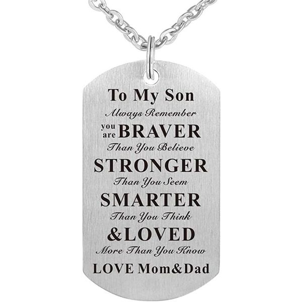 always remember you are braver than believe to my kids son daughter birthday gift jewelry dog tag keychain pendant necklace necklaces, Silver
always remember you are braver than believe to my kids son daughter birthday gift jewelry dog tag keychain pendant necklace necklaces, Silver