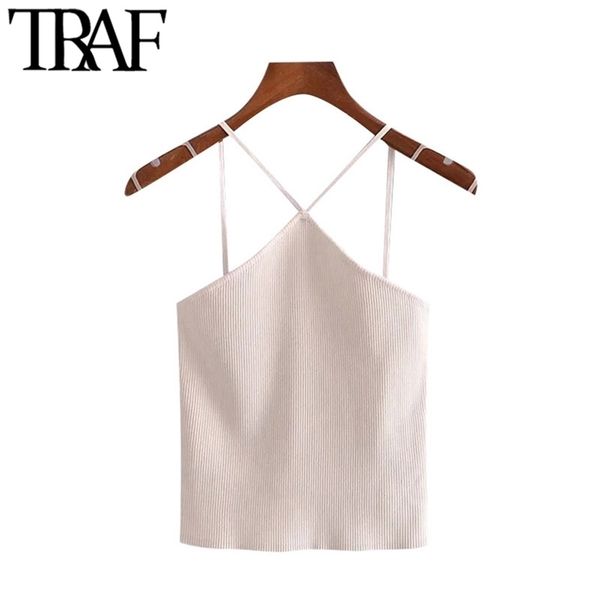 traf women fashion hollow out knitted cropped tank vintage backless thin straps female camis mujer 210705, White
traf women fashion hollow out knitted cropped tank vintage backless thin straps female camis mujer 210705, White