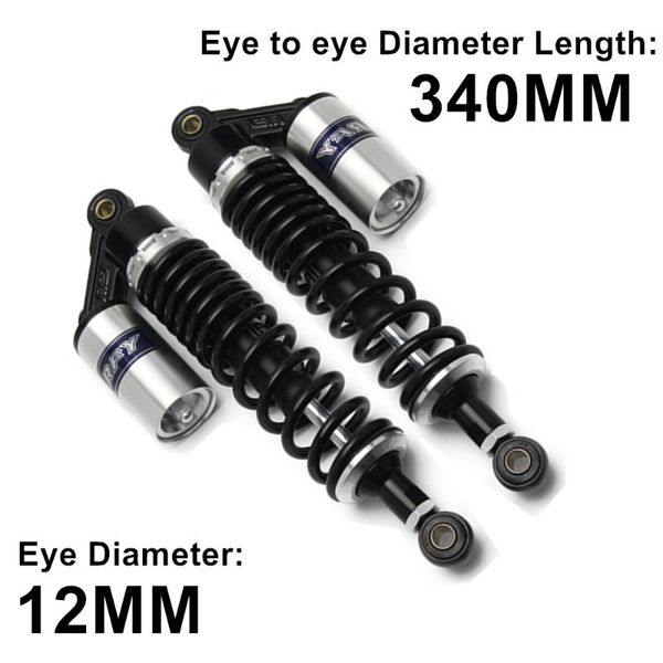 parts 1pair spring 8mm 13.5" 340mm black silver rear air absorber suspension motorcycle scooter dirt bike motors d30
parts 1pair spring 8mm 13.5" 340mm black silver rear air absorber suspension motorcycle scooter dirt bike motors d30