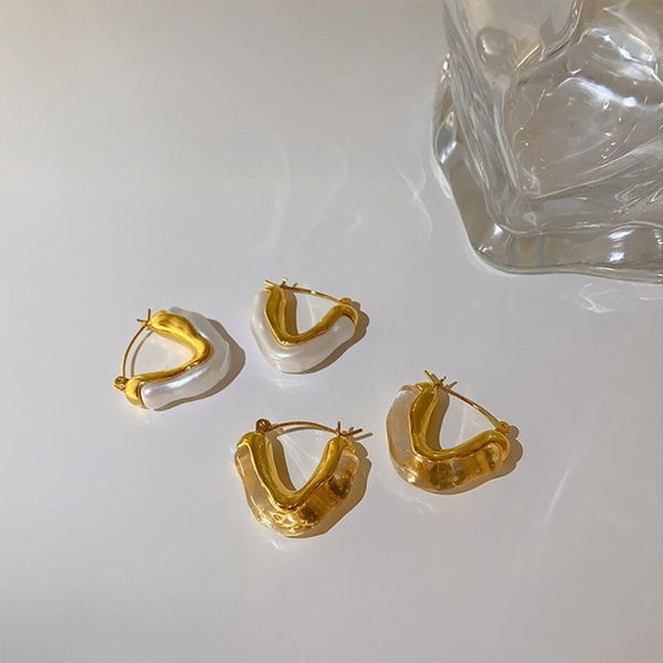 hoop & huggie ghidbk trendy transparent resin earrings hoops pearl for women vintage minimalist pearls v shaped, Golden;silver
hoop & huggie ghidbk trendy transparent resin earrings hoops pearl for women vintage minimalist pearls v shaped, Golden;silver