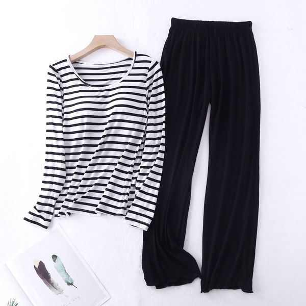 2021fdfklak casual loose pajamas for women long sleeve autumn winter pijamas womens sleepwear bra pad stripe ladies set pyjama femme, Black;red
2021fdfklak casual loose pajamas for women long sleeve autumn winter pijamas womens sleepwear bra pad stripe ladies set pyjama femme, Black;red