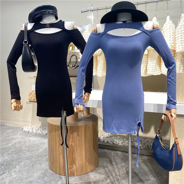casual dresses 2021 pure wind heart machine split lace up dress off shoulder design hollow slim wrap hip long sleeve short, Black;gray
casual dresses 2021 pure wind heart machine split lace up dress off shoulder design hollow slim wrap hip long sleeve short, Black;gray