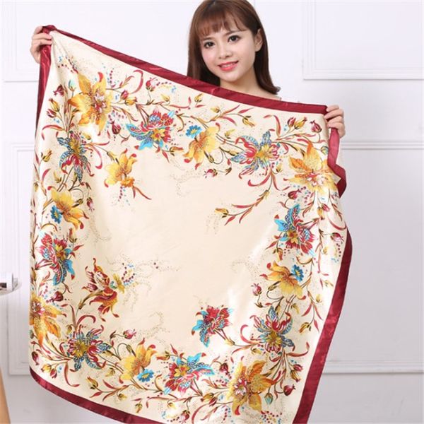 spring and autumn 90 square scarf printing simulation silk satin shawl, Blue;gray
spring and autumn 90 square scarf printing simulation silk satin shawl, Blue;gray