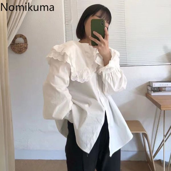 nomikuma korea causal medium-long blouse shirt ruffle peter pan collar women blusas spring new long sleeve shirt 6g005 210427, White
nomikuma korea causal medium-long blouse shirt ruffle peter pan collar women blusas spring new long sleeve shirt 6g005 210427, White