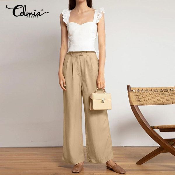 celmia casual high waist long trousers women solid ol wide leg pants 2021 fashion loose pleated pocket zipper plus size pantalon women', Black;white
celmia casual high waist long trousers women solid ol wide leg pants 2021 fashion loose pleated pocket zipper plus size pantalon women', Black;white