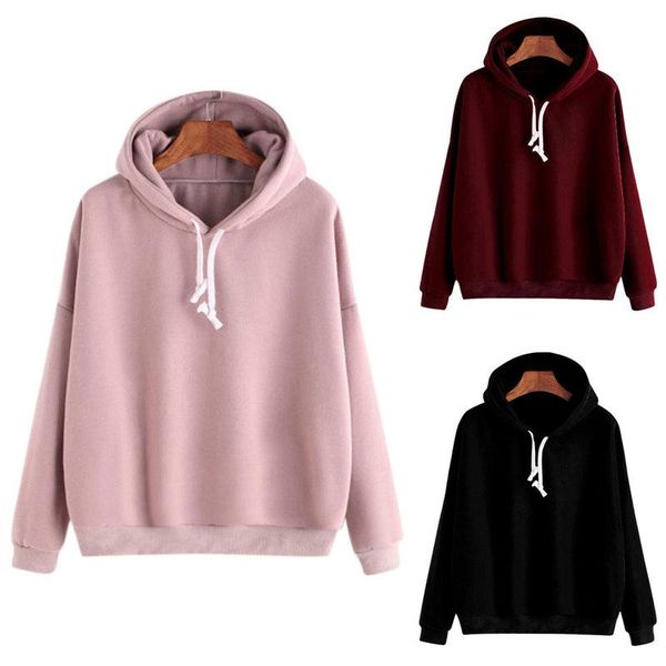 women's hoodies & sweatshirts hooded autumn women solid long sleeve pullover pink female casual loose drawstring harajuku, Black
women's hoodies & sweatshirts hooded autumn women solid long sleeve pullover pink female casual loose drawstring harajuku, Black