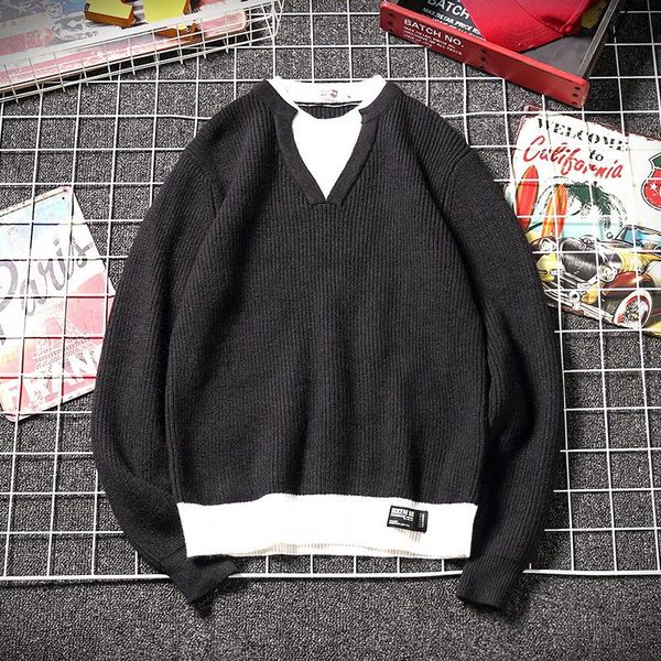 men's sweaters 2021 autumn&winter korean version of ins tide brand casual sweaters,versatile fake two pieces, White;black
men's sweaters 2021 autumn&winter korean version of ins tide brand casual sweaters,versatile fake two pieces, White;black