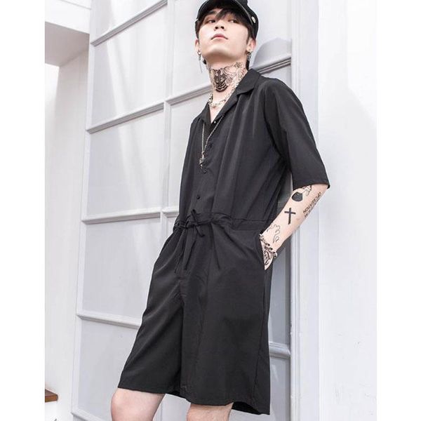 japanese retro tooling jumpsuit suit summer men's loose short-sleeved korean version of the tide one-piece shorts, White;black
japanese retro tooling jumpsuit suit summer men's loose short-sleeved korean version of the tide one-piece shorts, White;black